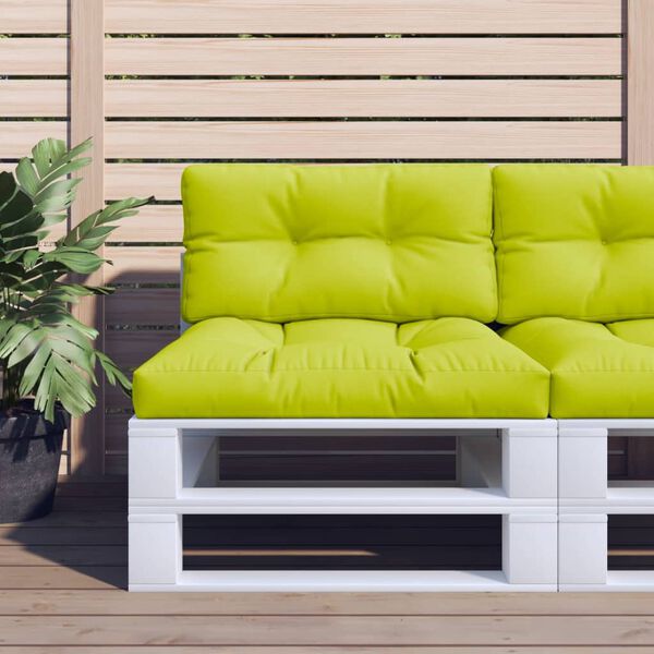 vidaXL Cuscino per Pallet Verde Brillante 80x40x12 cm in Tessuto