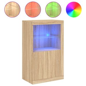 vidaXL Armadietto con Luci LED Rovere Sonoma in Legno Multistrato