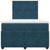 vidaXL Giroletto a Molle con Materasso Blu Scuro 120x200 cm in Velluto