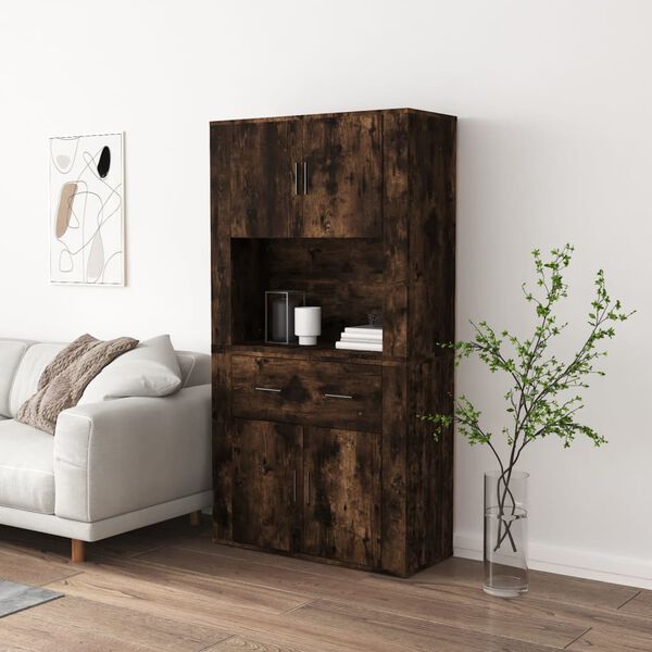vidaXL Credenza Rovere Fumo in Legno Multistrato