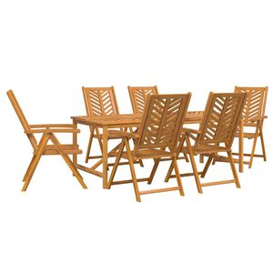 vidaXL Set da Pranzo per Giardino 7 pcs Marrone