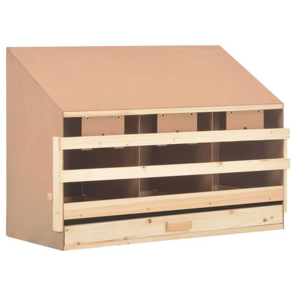 vidaXL Casetta Cova per Galline 3 Scomparti 93x40x65 cm Legno di Pino