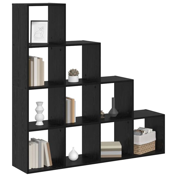 vidaXL Libreria divisoria Rovere Nero 131,5 x 29 x 131,5 cm