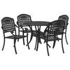 vidaXL Set da Pranzo per Giardino 5 pcs Nero Alluminio
