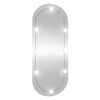 vidaXL Specchio da Parete con Luci LED 25x60 cm Vetro Ovale
