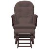 vidaXL Poltrona Glider con Sgabello Marrone in Tessuto