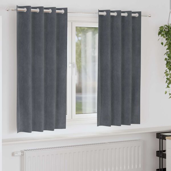 vidaXL Tende oscuranti 2 pcs Grigio chiaro 140 x 175 cm Velluto