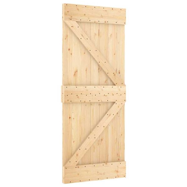 vidaXL Porta Scorrevole con Set Hardware 70x210 cm Legno Massello Pino