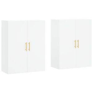 vidaXL Mobili a Parete 2 pz Bianchi 69,5x34x90 cm