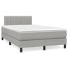 vidaXL Letto a Molle Materasso e LED Grigio Chiaro 120x190 cm Tessuto