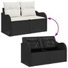 vidaXL Set Divano da Giardino 7 pcs Nero e bianco Poly Rattan