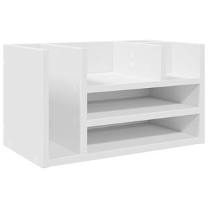 vidaXL Organizer da Scrivania Bianco 44,5x24x25 cm Legno Multistrato