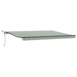 vidaXL Tenda retrattile Verde e Bianco 450 &times; 300 cm Poliestere