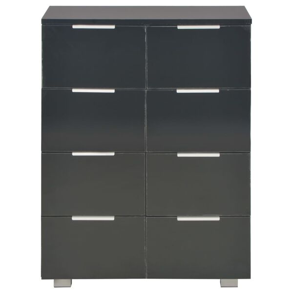 vidaXL Credenza Nero Lucido 60x35x80 cm in Legno Multistrato