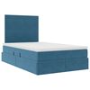 vidaXL Letto con contenitore e materasso Blu Scuro 120 x 200 cm