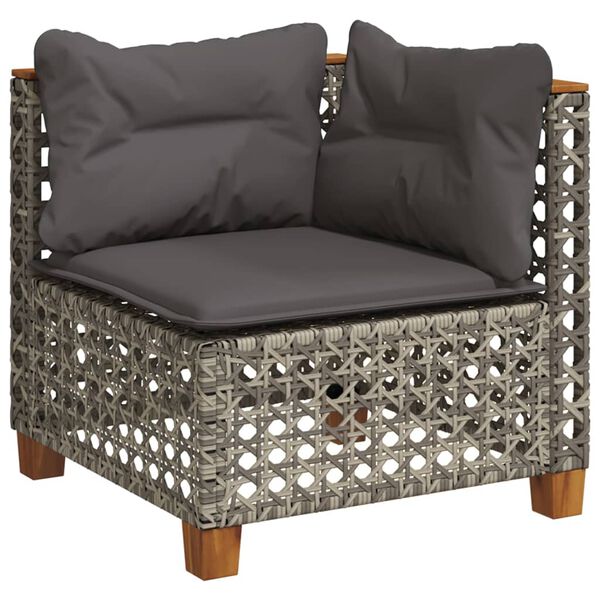 vidaXL Set Divani da Giardino 7 pz con Cuscini Grigio in Polyrattan