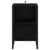 vidaXL Comodino Rovere Nero 39,5 x 30 x 50 cm Legno multistrato