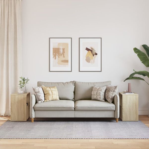 vidaXL Tavolini Rovere Sonoma 2 pz 50x30x50 cm in Legno Multistrato