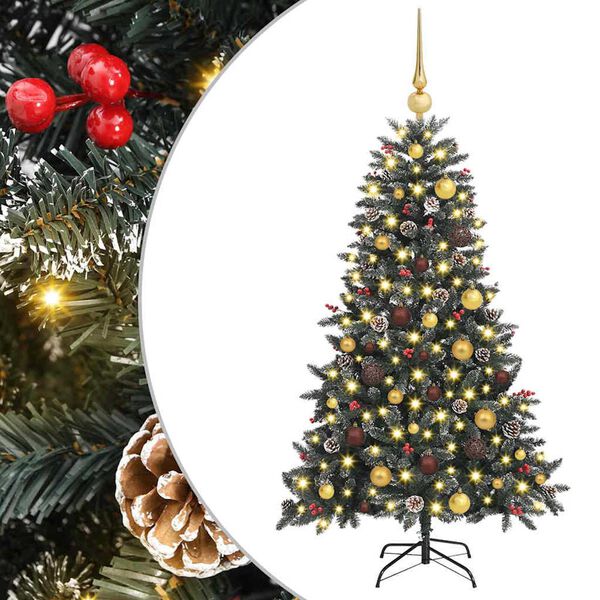 vidaXL Albero di Natale artificiale con 150 LED Verde 150 cm