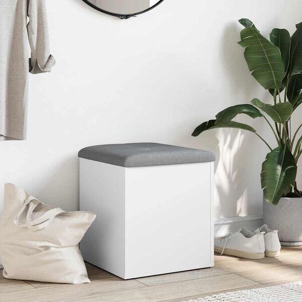 vidaXL Panca contenitore bianca 42x42x45 cm in legno ingegnerizzato