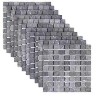 vidaXL Piastrelle Mosaico Grigio 30 x 30 cm Marmo