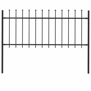 vidaXL Recinzione da Giardino Woerden con Punta a Lancia in Acciaio 181x80 cm Nero