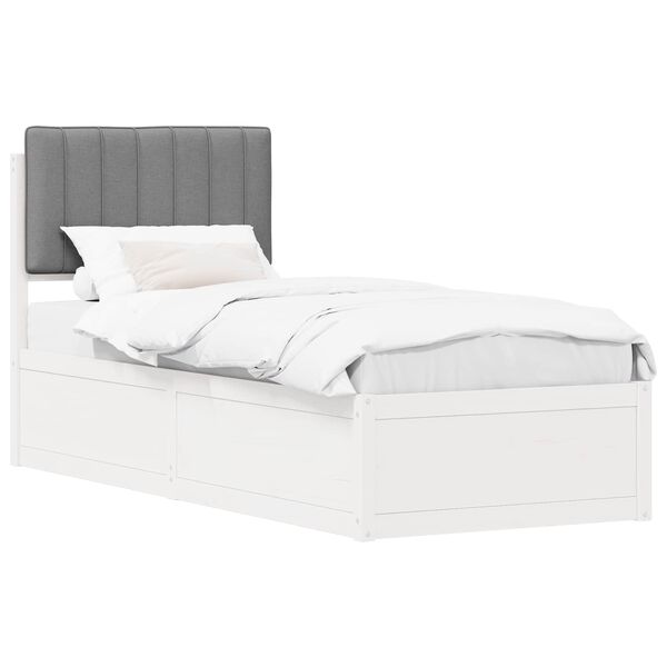 vidaXL Letto con Testiera Rivestita Grigio chiaro 80 x 200 cm