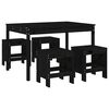 vidaXL Set da Pranzo per Giardino 5pz Nero in Legno Massello di Pino