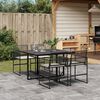 vidaXL Set da Pranzo da Giardino 5 pz Nero con Cuscini in Polyrattan
