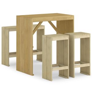 vidaXL Set Bistr&ograve; da Giardino 5 pz in Legno di Pino Impregnato