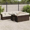 vidaXL Set Divani da Giardino 11 pz con Cuscini Polyrattan Marrone