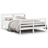 vidaXL Giroletto con Testiera Bianco 150x200 cm Legno Massello di Pino