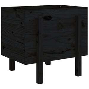 vidaXL Fioriera da Giardino Nera 62x50x57 cm in Legno Massello di Pino