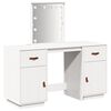 vidaXL Set Toeletta con LED Bianco in Legno Massello di Pino