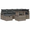 vidaXL Set Divano da Giardino con cuscino 7 pcs Grigio Poly Rattan