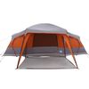vidaXL Tenda da Campeggio con Portico 9 Persone Grigio e Arancione