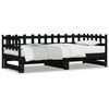 vidaXL Dormeuse Estraibile Nera 2x(80x200) cm Legno Massello di Pino