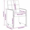 vidaXL Sedie da Pranzo con Ruote 2 pcs Grigio scuro 58 x 65 x 94 cm