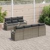vidaXL Set Divano da Giardino 8 pcs Grigio Polyrattan, Acciaio e Vetro