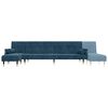 vidaXL Divano Letto a L Blu 271x140x70 cm in Velluto