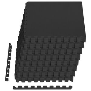 vidaXL Tappetino per piscina 24 pz Nero 8,64 m&sup2; Schiuma EVA