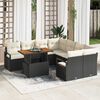 vidaXL Set Divano da Giardino con archiviazione 9 pcs Nero Poly Rattan