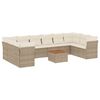 vidaXL Set Divani da Giardino 11 pz con Cuscini Beige in Polyrattan