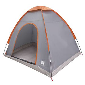 vidaXL Tenda da campeggio 2 persona Grigio e arancione