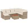 vidaXL Set Divano da Giardino 8 pz con Cuscini Beige in Polyrattan