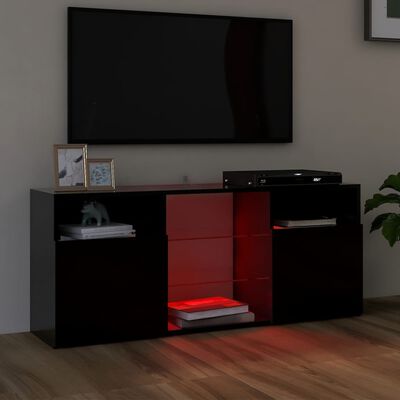 vidaXL Mobile Porta TV con Luci LED Nero 120x30x50 cm
