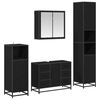 vidaXL Set di mobili per il bagno 4 pz Rovere Nero 80 x 33 x 60 cm