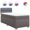 vidaXL Giroletto a Molle con Materasso Grigio 100x200 cm in Similpelle