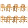 vidaXL Sedie da Giardino 8 pz 58x59x88 cm in Legno Massello di Teak