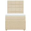 vidaXL Giroletto a Molle con Materasso Crema 90x190 cm in Tessuto
